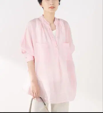 프레임워크 더스티 핑크 라미 셔츠 오버사이즈