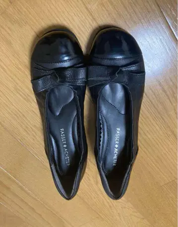 [새상품] 파세아슈테 플랫슈즈 천연 가죽 22.5cm 블랙