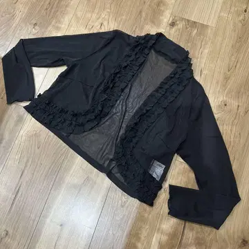 슈퍼뷰티 프릴 볼레로 블랙 LL 42 시어 긴팔