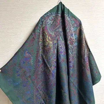 ETRO 에트로 페이즐리 대형 스톨 정사각형 페이즐리 그린
