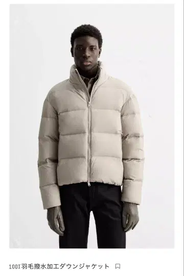 ZARA 깃털 발수 가공 다운 자켓