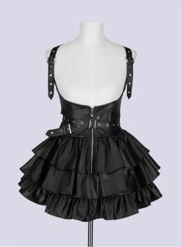 IMVAL / Frill Leather Dress [BLK]