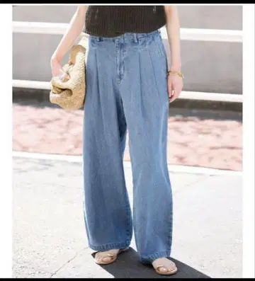 SLOVE IENA LEDENIM TUCK TROUSER