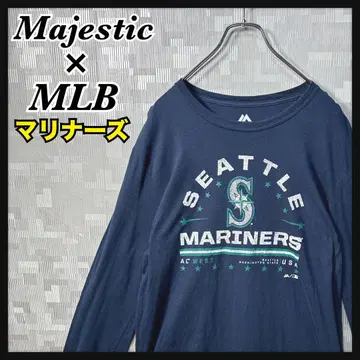 MLB 시애틀 매리너스 긴팔 티셔츠 남성용 L 네이비