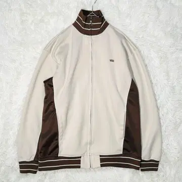 새상품급 VANS 트랙 자켓 저지 자수 로고 라인 리브 L
