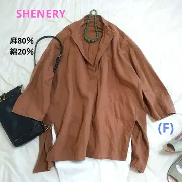 [새상품급] SHENERY 린넨 면 스키퍼 셔츠 풀오버 넉넉한 스타일