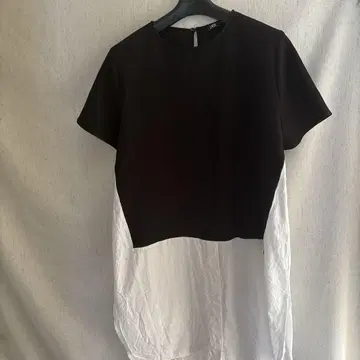 ZARA 블랙 화이트 튜닉 반팔