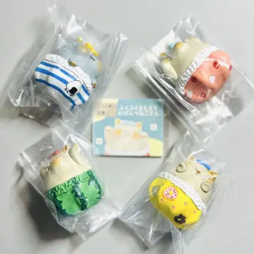 총 4종 컴프 세트 냥집의 화목 후쿠후쿠 만마루 오빤쓰 고양이 가챠