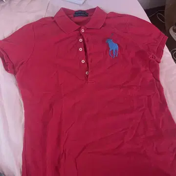 Ralph Lauren 빨간색 스키니 폴로셔츠 M