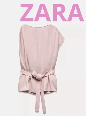 새상품 ZARA 자라 린넨 혼방 비대칭 상의 슬리브리스 티셔츠