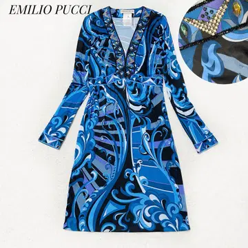 EMILIO PUCCI 에밀리오 푸치 100% 실크 비쥬 드레스