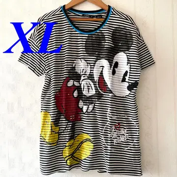 Desigual 미키마우스 스트라이프 티셔츠 반팔 XL