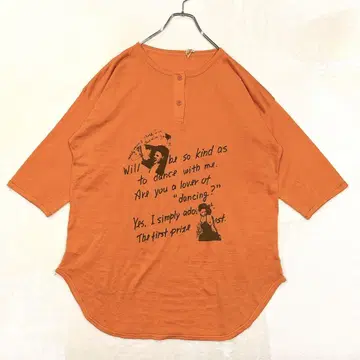 vintage 헨리넥 티셔츠 반팔 드롭 숄더 빅 사이즈