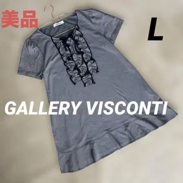 새상품급 GALLERY VISCONTI 티셔츠 튜닉 프릴 리본