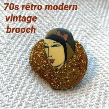 70s GATSBY 마담 브로치 레트로 모던 쇼와 로망 골동품 시대물
