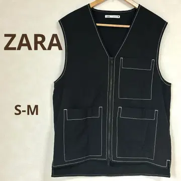자라 베스트 화이트 스티치 배색 ZARA 블랙 S-M 포켓