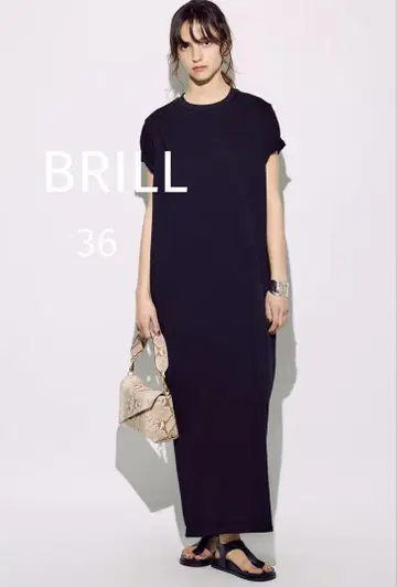 BRILL 티셔츠 롱 원피스 블랙 36