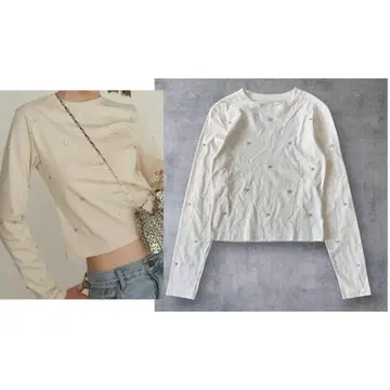 epine 에피누 label bijou long tee 베이지 롱T