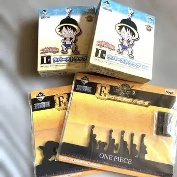 ONE PIECE 1번 복권 눈금자 & 러버 스트랩 4개 세트