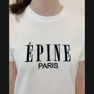 epine 로고 T 화이트 블랙 자수