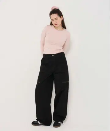 tina jojun 드로스트 코튼 와이드 팬츠