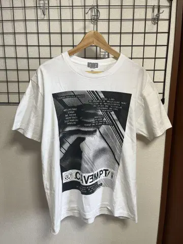 CAVEMPT 그래픽 프린트 티셔츠 L 사이즈 화이트