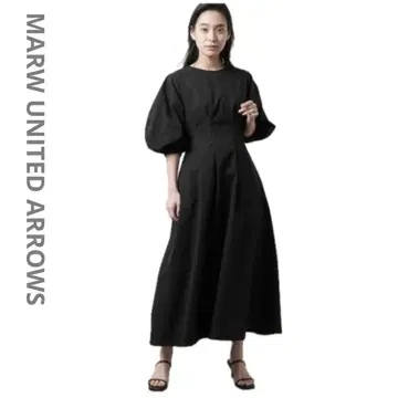 마루 유나이티드 애로우즈 벌룬 원피스 34 블랙 결혼식 포멀