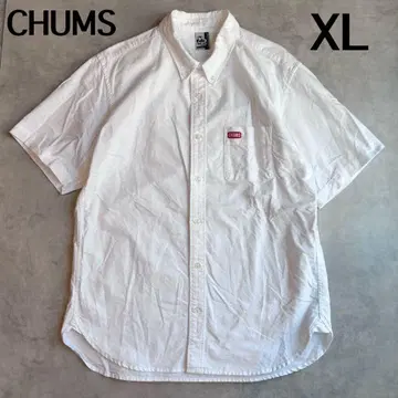 CHUMS 참스 반팔 셔츠 XL LL 버튼 셔츠 화이트 셔츠