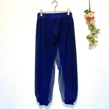 [빈티지] 디자인 팬츠 네이비 가벼운 시어 비침 (M)
