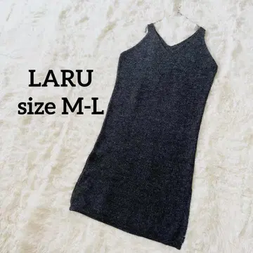LARU 롱 베스트 원피스 스웨터 니트 V넥 슬리브리스
