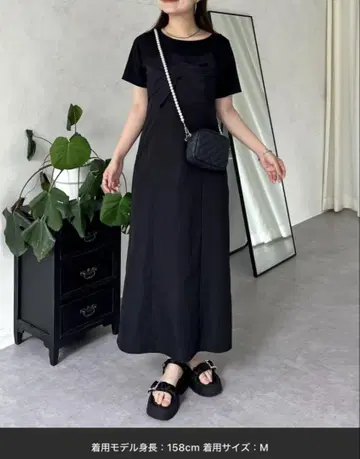 프론트 리본 뷔스티에 도킹 원피스