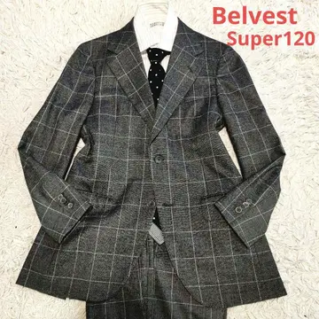 벨베스트 셋업 수트 Super120 울 격자 무늬 이탈리아제