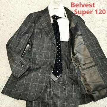 벨베스트 셋업 수트 Super120 울 격자 무늬 이탈리아제