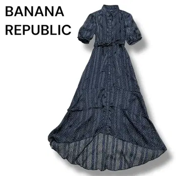 [ BANANA REPUBLIC ] 네이비 도트 무늬 반팔 원피스