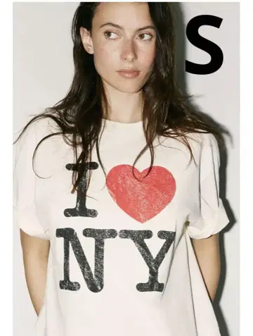 ZARA 자라 새상품 워시드 이펙트 NY T셔츠 S