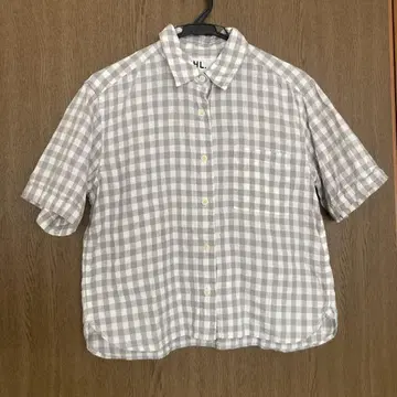 새상품급 마가렛호웰 MHL 린넨 체크 셔츠 반팔