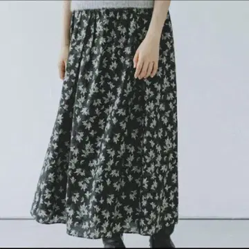 카구레 리버티 프린트 스커트 미모사 어반 리서치 롱 블랙