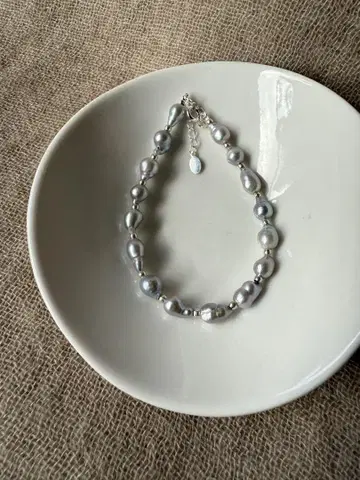그레이 펄 카렌 실버 팔찌