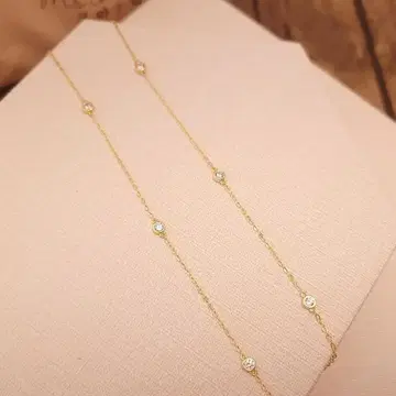 138NA [ 스테이션 ] 목걸이 다이아 8석 S925 K14 골드
