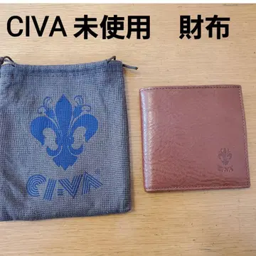 미사용 CIVA 치바 천연 가죽 지갑 브라운 접이식 지갑 이탈리아제
