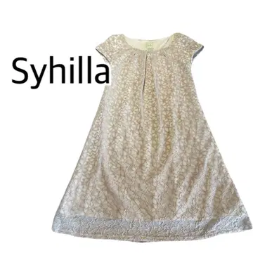 Syhilla 꽃무늬 반팔 무릎 기장 원피스 M