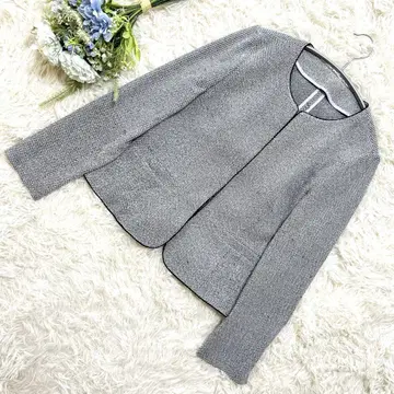 화이트죠라 노카라 자켓 그레이 소매 슬릿 M 사이즈 캐주얼