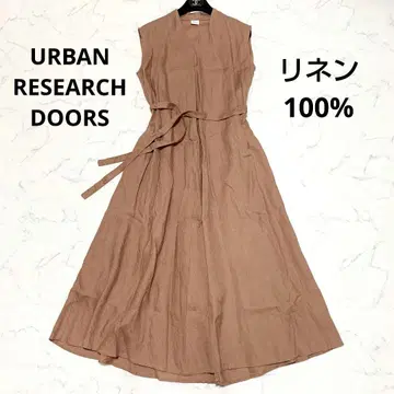 어반 리서치 도어스 린넨 100% 원피스 A라인 롱 벨트