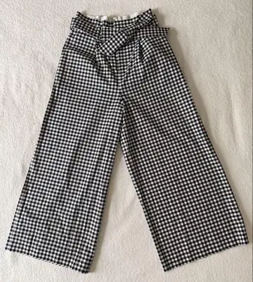 blue label crestbridge 체크 와이드 팬츠