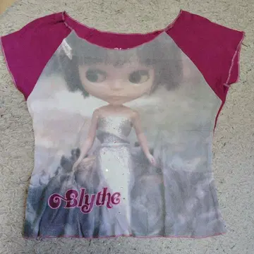 빈티지 Blythe 프린트 티셔츠 핑크