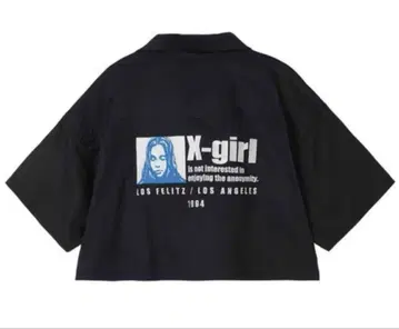 X-girl 블랙 숏 기장 셔츠