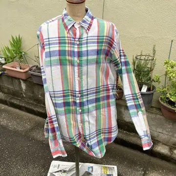 랄프 로렌 HAND WOVEN MADRAS 버튼다운 체크 셔츠