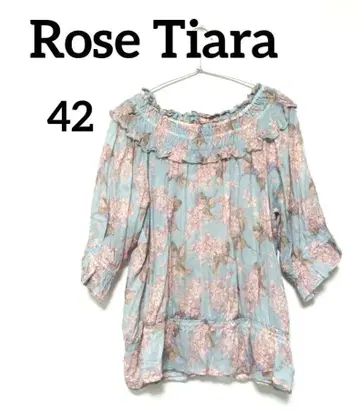 Rose Tiara 로즈 티아라 오부 소매 플라워 프린트 블라우스 42