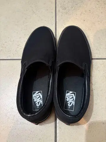 VANS 블랙 슬립온 US 9 27cm