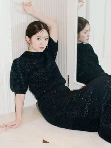 프레이 아이디 페더 라메 퍼프 니트